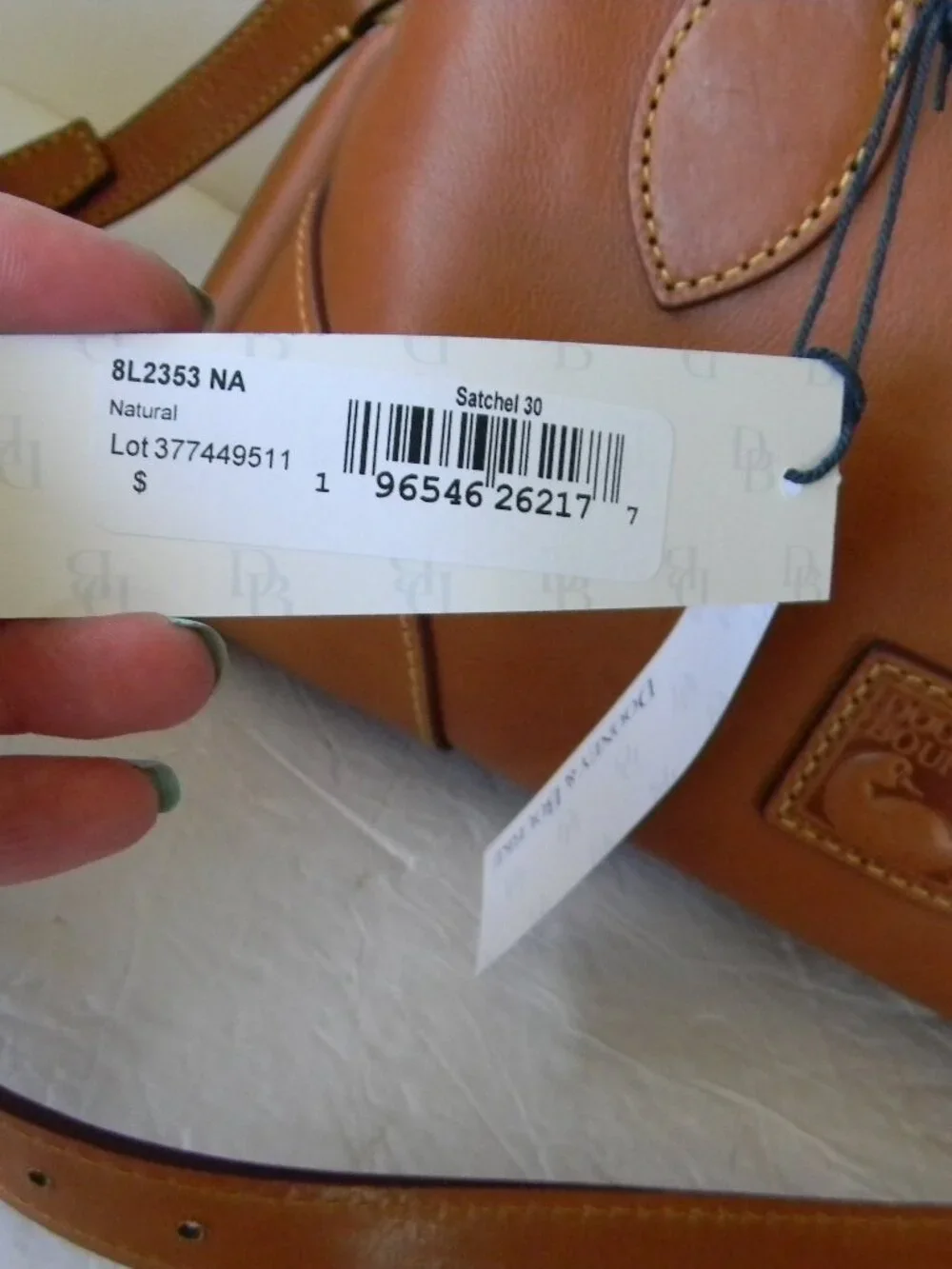 NWT DOONEY & BOURKE FLORENTINE LEATHER NATURAL TAN LEATHER SATCHEL 30 CROSSBODY